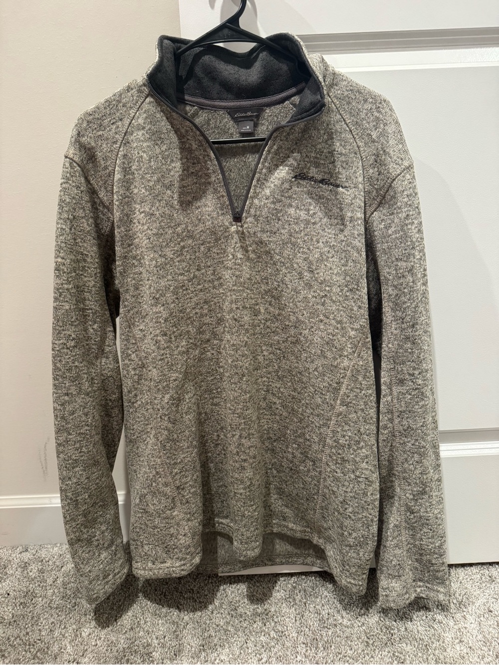 Eddie Bauer Heathered Gray Half-Zip Pullover